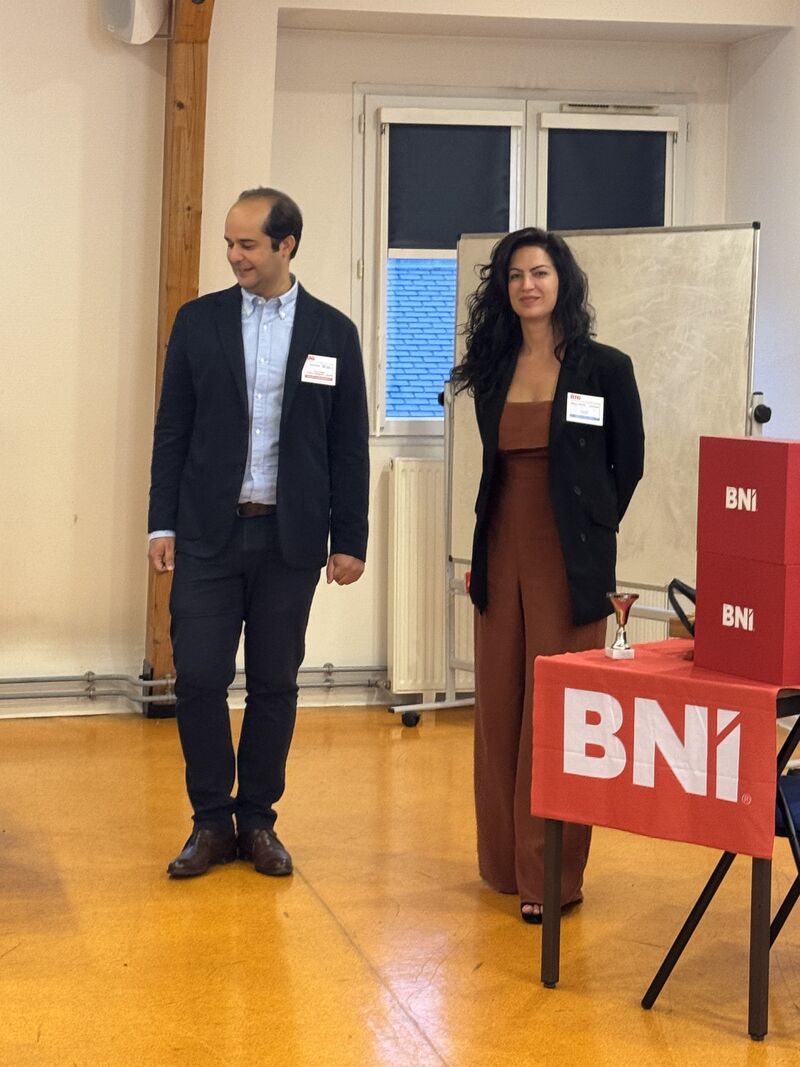 Aymen Klouz with a colleague at a BNI event
